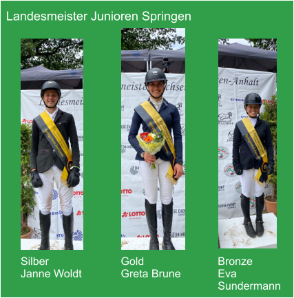 Landesmeister Junioren Springen Silber Janne Woldt  Gold Greta Brune  Bronze Eva  Sundermann